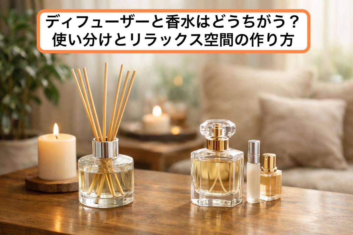 ディフューザーと香水はどうちがう？使い分けとリラックス空間の作り方