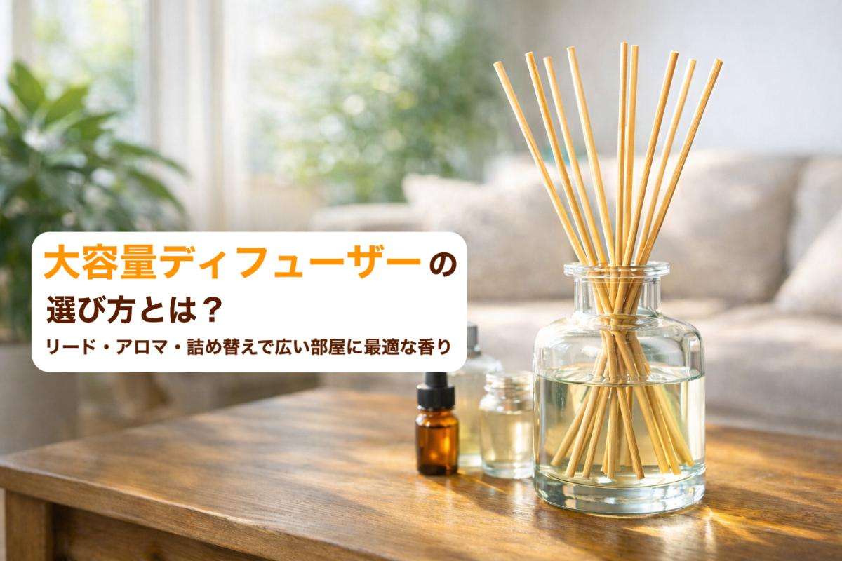 大容量ディフューザーの選び方とは？｜リード・アロマ・詰め替えで広い部屋に最適な香り